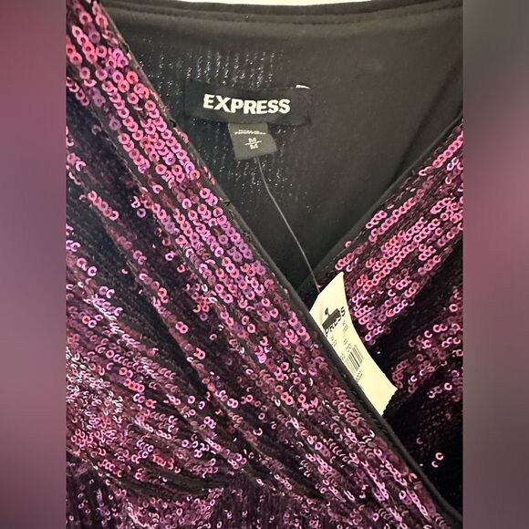Express sparkly purple sequin jumpsuit - Picture 8 of 11